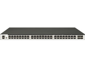 48 個(gè) 1GE Base-T 端口，4 個(gè) 10GE SFP+端口，三層以太網(wǎng)交換機(jī)